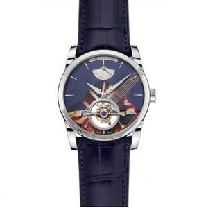 JB Parmigiani Real Tourbillon PFS251-2007000 Blue Surface Kinetic Energy Display Belt Manual Mechanical Male Watch JB Parmigiani Real Tourbillon PFS251-2007000 Blue Surface Kinetic Energy Display Belt Manual Mechanical Male Watch