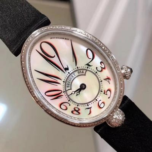 Opgraderet version af Breguet Queen of Napoli Ladies 'automatiske mekaniske ur med mor-of-pearl ansigt og diamanter
