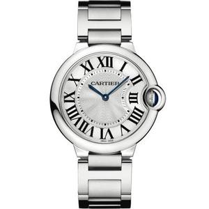 V6 Factory v7 Cartier Blå Ballon W69010Z4 Kvinders 28MM Quartz Watch-Den bedste top replika i historien