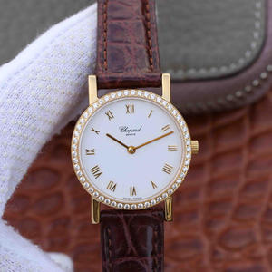 MG Chopard CLASSIC serien 127387-5001 damer 18k guld diamant udgave kvarts bevægelse damer ur (kan udstyres med sorte og brune bælter