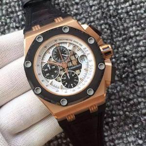 JF boutique AP Audemars Piguet RB2 serien, udstyret med en kopi af den oprindelige Audemars Piguet Cal.3126 automatisk kronograf bevægelse, stål keramisk ring