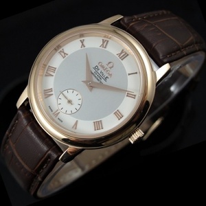 Schweiziske bevægelse Omega 18K guld ur Diefei koaksial små sekunder business mekanisk læder mænds ur