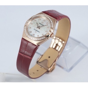 Omega Constellation Double Eagle Series Diamond 18K Rose Gold Ladies Quartz Watch schweiziske bevægelse