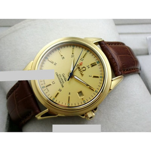 Swiss OMEGA OMEGA Diefei mechanical belt men's watch 18K rose gold four-hand men's mechanical watch