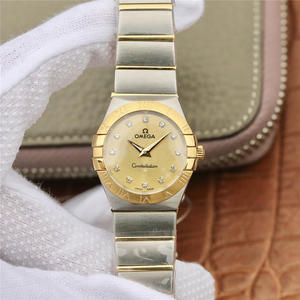 TW Omega Kvinders Constellation Series 27mm Quartz Watch med originale en-til-en skimmel rustfrit stål rem.
