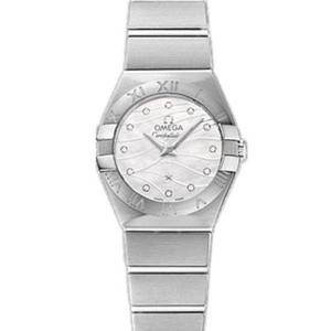 Den stærkeste Omega Constellation Series Ladies Quartz White Face romertal Watch on the Market, Blue Face Model, Høj konfiguration, ikke noget problem med falske