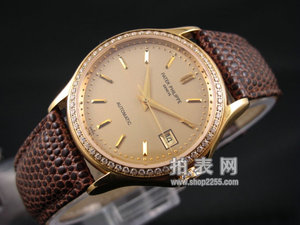 Patek Philippe Automatisk Mekanisk Watch Mænds Watch Ring Diamond Bezel Rose Gold Face Rose Gold Pin