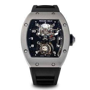 JB Richard Mille RM001 Real Tourbillon Upgrade Edition Mænds Ur Gummi Strap Tourbillon Movement