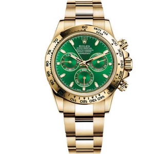 JH Factory Rolex Universe Kronograf Fuld Guld Daytona 116508 Green Face Mænds Mekanisk Watch V7 Edition