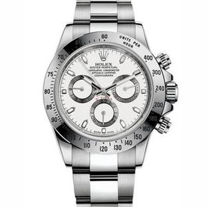 Rolex Daytona 116520 hvide ansigt mænds mekaniske ur produceret af n fabrikken.
