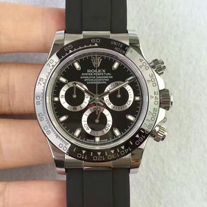 en-til-en replika Rolex-Cosmograph Daytona serie 116523-78593 8DI sort mekanisk mænds ur.