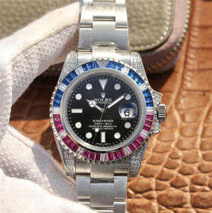 OW Rolex SUB Submariner Back Diamond Tilpasset Edition Automatisk Winding Movement Mænds Watch 40mm
