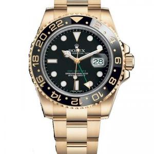 EW Rolex Greenwich Type II-serien 116718-LN-78208 Black Disk Watch GMT All Gold Watch