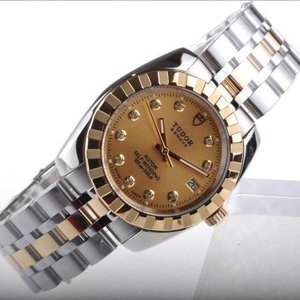 Tudor Kalender 38mm Series 21013-62583 Champagne Plate Diamond Automatisk Mekanisk Watch Genudgivelse Watch