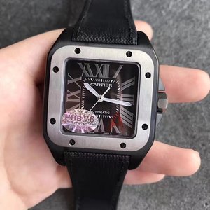 V6 Factory Cartier Santos Store Mandlige Sort Samurai 2824 Automatisk Mekanisk Ur V6 Factory Cartier Santos Store Mandlige Sort Samurai 2824 Automatisk Mekanisk Ur