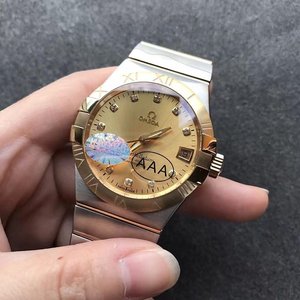V6 Omega Constellation Series Mænds Mekanisk Watch mellem guld