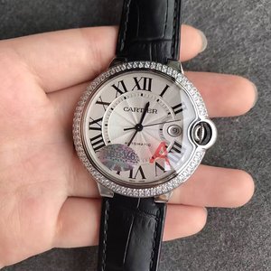 V6 Factory Cartier Blå Ballon 42 Mænds Mekanisk Watch, Diamond Ring, Automatisk Mekanisk Watch