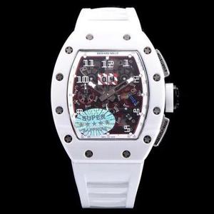 KV Taiwan fabrik Richard Mille RM-011 hvid keramisk limited edition high-end kvalitet mænds mekaniske ur