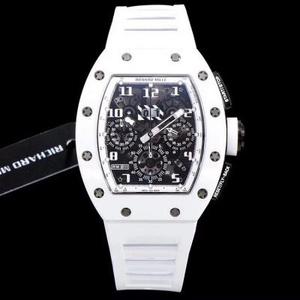 KV Taiwan fabrik Richard Mille RM-011 hvid keramisk limited edition high-end kvalitet mænds mekaniske ur