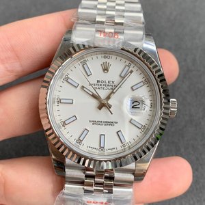 N fabrikken nye replika Rolex Datejust 904 stål version mænds mekaniske ur (hvid plade) med fem perler