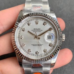 N fabrikken replika Rolex Datejust 904 stål version mænds automatiske mekaniske ur (grå ansigt) med tre perler