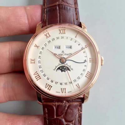 Årets udgang Juxian JB Blancpain Classic Series 6654-1127-55B Automatisk mekanisk bevægelse Mænds Watch Belt Watch - Klik på billedet for at lukke