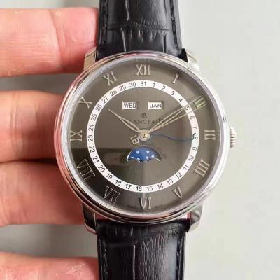 Årets udgang Juxian JB Blancpain Classic Series 6654-1127-55B Automatisk mekanisk bevægelse Mænds Watch Belt Watch - Klik på billedet for at lukke