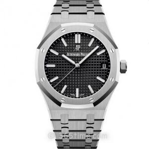 OM Audemars Piguet Royal Oak Serie 15500ST Black Plate Herren Stahlband Automatische mechanische Uhr