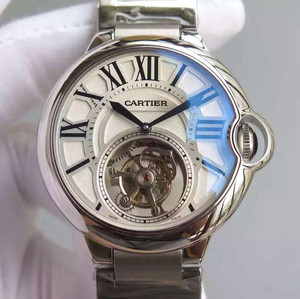 Cartier blau Ballon W692000 echte Tourbillon mechanische Uhr High-End-Luxus Herrenuhr
