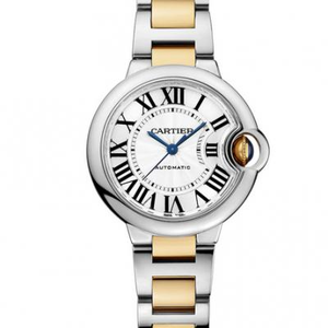 v6 Werksreplik Cartier Blue Balloon Series Mechanische Damenuhr Zimmer Gold 33mm.