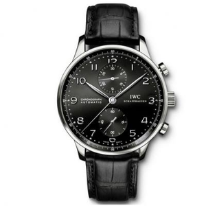 Neu graviert IWC Super Slim portugiesische Meter IW371447 Herren mechanische Uhr schwarz Gesicht Modell