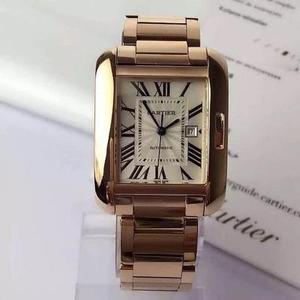 Cartier Britische Tankstahlgürtel TANK ANGLAISE Serie Uhr JF produziert Saphirglas mit importierten Uhrwerk ausgestattet
