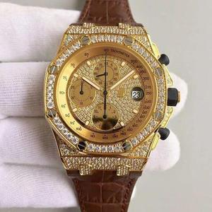 "JF" "Audemars Piguet Gypsophila voller Diamanten Gold Material: 316L Edelstahl Swarovski Kristall Diamant Bewegung