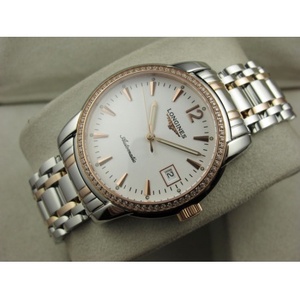 Schweizer Uhr Longines Longines Soimia Serie Herren uhr Diamant 18K roségold Stahlgürtel automatische mechanische transparente weiße Gesicht Herrenuhr Schweizer Uhr