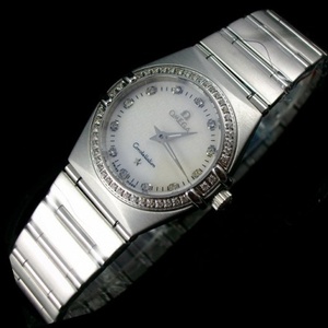 Omega OMEGA Constellation Serie Schweizer Damen Uhr Ganzstahl Diamant Britische Damenuhr Weiß verdeckt Standard Schweizer Original-Uhr