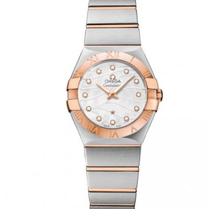 SSS Factory Omega Constellation Serie 123.20.27.60.55.006 Quarzuhr Damenuhr aus 18 Karat Roségold.