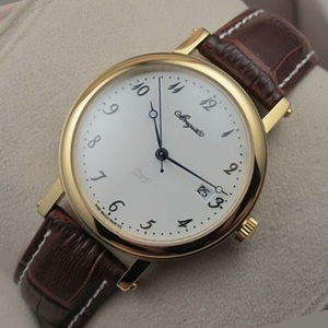 Breguet Breguet Herrenuhr 18K Gold automatische mechanische Transparent Lederarmband Herren uhr digitale Skala Schweizer Uhr