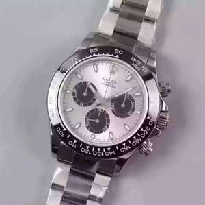 Rolex Cosmic Timepiece Daytona v6s Version, Panda Gesicht mit 40 mm Durchmesser, 4130 vollautomatisches mechanisches Uhrwerk, Edelstahl, Herren.