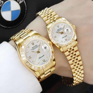 Rolex Datejust Serie Paar Paar Uhr Full Gold Paar Paar Uhr Diamant Herren und Damen mechanische Uhr (Einheit Preis)