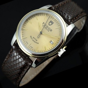 Tudor TUDOR Junyu Serie automatische mechanische Kalender Leder Gürtel Gold Gesicht Herren Uhr Herrenuhr Schweizer Original Uhr