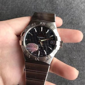 V6 Factory Omega Constellation Serie Herren mechanische Uhr weißes Gesicht mit Diamantplatte