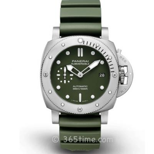 VS Fabrik Panerai PAM01055 kleiner Durchmesser 42mm grüner Seegeist, Band automatische mechanische Mann Uhr.
