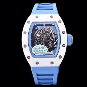 KV Taiwan Fabrik RM055 weiße Keramik Serie Net Red Hot Style Herren mechanische Uhr blau Tape