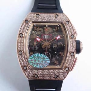 Kv Taiwan Fabrik neueste Meisterwerk RM011 Philip Massa limitierte rose gold Diamant Edition automatische Chronograph Uhrwerk