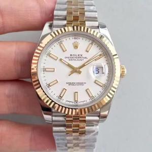 N Fabrik Rolex Datejust 41MM New Edition Klappschnalle Weiße Nudel Ding Herren Mechanische Uhr (Goldtype)