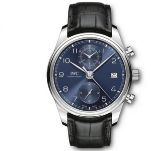 IWC Portugal Serie IW390303 Multifunktions Chronograph Blue Face Watch