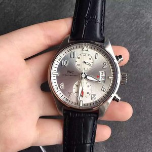 ZF Factory International Pilot Spitfire Chronograph Mechanische Uhr Silber Platte