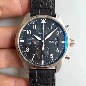 ZF IWC Classic Pilot Serie Chronograph Herren Mechanische Uhr Black Side