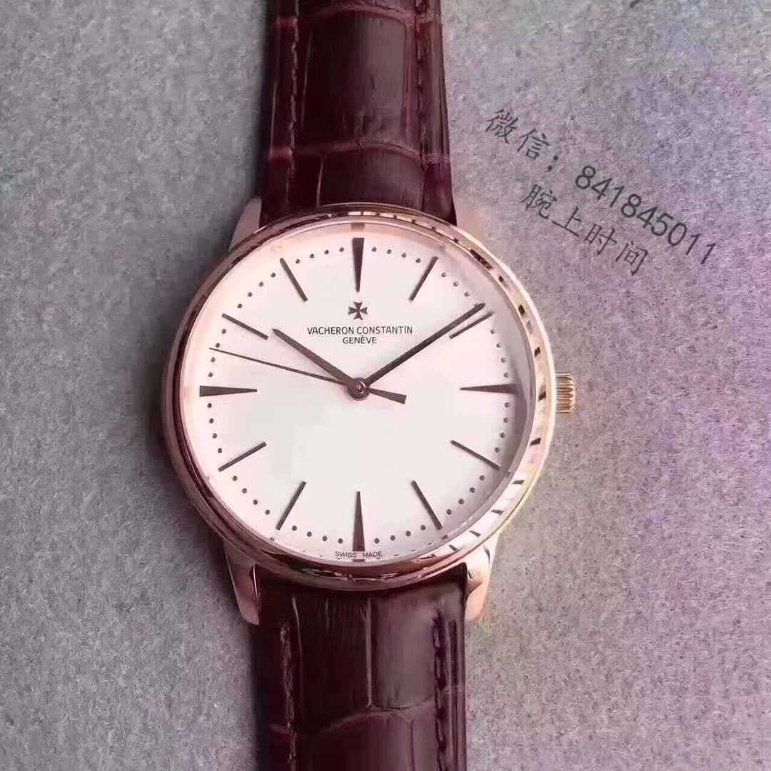 Vacheron Constantin Heritage Serie Dreihand Herren mechanische Uhr Rose Weiß - zum Schließen ins Bild klicken