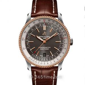 TF réplica Breitling Aviation Chronograph A17326211C1P2 marrón cocodrilo cuero mecánico reloj de los hombres